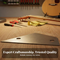 Sturdy Steel Construction Guitar Fret Leveling Ruler Accurate Measurement Fret Height Gauge 4 Precision Edges for Repair Shop, Home Studio