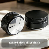 7 Pieces Matte Black Portafilter Set Storage Tray Espresso Tamper Set Molded Compartments Coffee Tool Kit Knurled