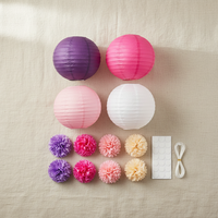 15-Piece Paper Lantern Party Decoration Set