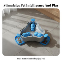 Interactive Pet Feeder Easy to Clean Press-Activated Slow Feeder Battery Push Button Treat Dispenser for Dogs, Cats