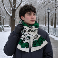 Cute Crocodile Knitted Scarf for Women, Short Warm Neck Warmer for Students and Couples