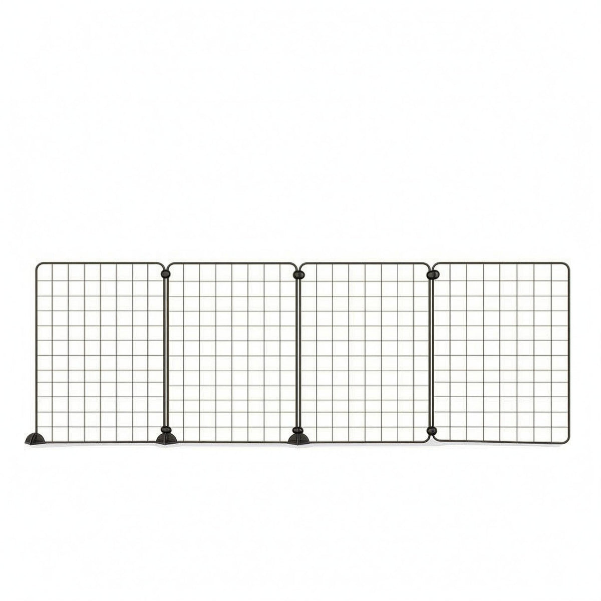 No-Drill Dog Barrier Panel Black Mesh Pet Gate Rectangular Grid Mesh Dog Barrier Iron for Doorways, Room Openings
