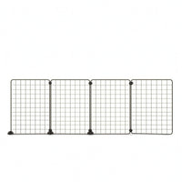 No-Drill Dog Barrier Panel Black Mesh Pet Gate Rectangular Grid Mesh Dog Barrier Iron for Doorways, Room Openings