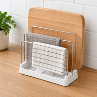 Cutting Board Rack & Knife Block Holder, Countertop Knife Storage Rack for Limited Space, Synthetic Polymer & Stainless Steel Kitchen Organiser
