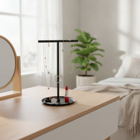 Horizontal Bar Jewelry Stand Tabletop Horizontal Bar Necklace Organizer Stand Modern Necklace Holder for Dresser