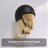 Wall Mounted Mannequin Head Versatile Wall Mount Mannequin Head Space-Saving Helmet Display Hanger for Motorcyclists, Retail Store, Closet, Garage