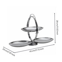 Collapsible Snack Server Modern Design Stainless Steel Dessert Platter for Party