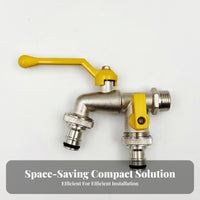 Zinc Alloy Two-Outlet Tap Threaded Inlet doubleOutlet Water Tap Rust Resistant Plumbing Fixture Leak Proof for Garden