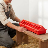Quail Feeding Trough Easy to Clean Chicken Feeder and Waterer Set No Waste Design Fowl Water Dispenser and Feeder for Quails, Hatchery, Backyard