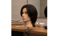 Versatile Mannequin Head with Human Hair Long-Lasting Hair Styling Training Head Lifelike Hairdressing Practice Mannequin Professional-Grade for Hairdressers