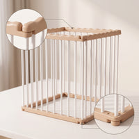 4 Panels Quadrilateral Pet Enclosure Open-Bar Wooden Playpen Fashionable Pet Enclosure for Young Dogs, Pets, Living Room, Balcony, Hallway