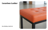Upholstered Long Bench Light Luxury design Padded Bench with Metal Legs Minimalist Design Thick Comfortable pad for Entryway