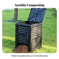 300L Garden Composter Weather Resistant Large Compost Bin Outdoor Compost Bin Ventilated Design Garden Composter for Homeowners