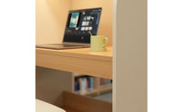 Built-in LED Light Student Study Carrel Focus-Enhancing Design Library Carrel Desk Modular and Combinable Privacy Cubicle Desk Integrated Storage Shelf for Students, Dorm Room