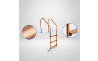 Stainless Steel Pool Ladder No Prior Embedment-Embed Pool Ladder with Non-Slip Steps Heavy Duty for Homeowners