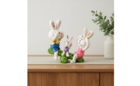 European Design Resin Rabbit Statue Gift Idea Rabbit Bunny Figurine Cute Bunny Figurine Elegant for Living Room, Entryway, Desktop