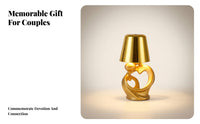 Desktop Tapered Shade Decor Object Heart-Shaped Table Lamp Bedside Light