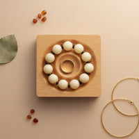 Wooden Bracelet Display Decorative Wooden Jewelry Tray Elegant Design Beaded Bracelet Holder for Photography Prop, Market Stalls, Dresser Top
