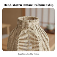 Woven Paper Rope Lampshade Handmade Paper Rope Lamp Shade Rattan Design Lamp Shade Easy Installation Chinese Design Lantern