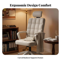Adjustable Height Ergonomic High-Back Swivel Chair Effortless Rolling Casters Ergonomic Swivel Chair with Headrest Reclining Function Computer Seating Easy to Clean for Students, Work-from-Home Employees, Gamers, Dormitory, Study Room, Workplace