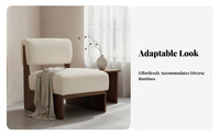 Armless Upholstered Chair Zen-Inspired Aesthetic Lounge Seat Minimalist Design Modern Outline for Homeowners, Hotel, Living Room