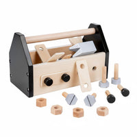 Wooden Toy Pretend Young Builders Carpenter Tool Set Fine Motor Skills Development Kids Wooden Tool Set for Preschoolers, Young Children