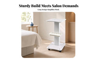 Square Top Beauty Instrument Trolley Flat Work Surface Salon Equipment Trolley Storage Tray Esthetician Rolling Cart Rounded Edge