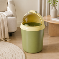 Recycling Bins for Kitchen 11L, Small Cylindrical Waste Paper Bin, Medium Home Rubbish Bin with Rocking Lid