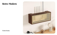 Space-Saving Wall Mount Router Storage Box Solid Wood Construction WiFi Router Storage Box Multi-Function for Homeowners, Living Room, Study