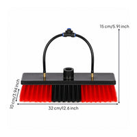 Threaded Water-Fed Brush Head Outdoor Window Cleaning Brush with Hose Inlet Extendable Streak-Clear for Homeowners