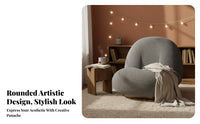 luxuriously soft Texture CumulusShaped Ottoman sophisticated aesthetic Upholstered Stool Comfortable Cushioning accentuated Chair Artistic for Young Adults, Interior Decorators, Homeowners, Living Room, Lounge Area, study alcove, Entryway