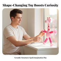 Stretchable Limbs Light-up Telescopic Giraffe Toy Transformable Shapes Stretchy Giraffe Toy Educational for Children, Children 3+
