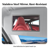 Car Sun Visor Mirror Crystal Clear Stainless Metal Vehicle Mirror Easy Installation for Commuters