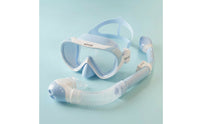 Adjustable Kids Snorkel Set Soft Silicone Snorkeling Mask Lightweight Swim Gear Compact for Youngster, Beginners
