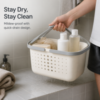Portable Shower Caddy Basket with Drainage Holes for Bathroom and Dorm