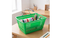 Shopping Basket with Metal Handle Produce Basket with Wire Handle Heavy-Duty for Shoppers, Supermarket