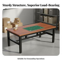 Double Layer Assembly Firm Table and Solid Construction Heavy Duty Packing Desk Wear-Resistant 2-Tier Workbench for Technicians, Factory, Lab