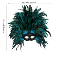 costume ball Face Covering Dramatic Feather Face Covering Oversized Feather Headpiece for Theatre