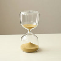 Minimalist Glass Hourglass Decorative Hourglass with Sand Clear Sand Clock Timer Transparent for Desk, Home Office, Bookshelf