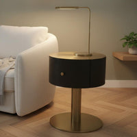 Italianinfluenced Round Side Table Light Luxury Cylindrical highlight Table Minimalist Design Nightstand Modern & aesthetic for Interior Designers, Homeowners, Bedroom, Small areas, Living Room, Lounge