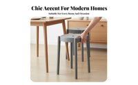 Nordic Design Stackable Plastic Stool Space-Saving Basic Utility Stool Lightweight Stacking Seat No Assembly Required for Adults, Kids, Homeowners, Living Room, Kitchen, Bedroom, Entryway