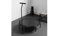 Heavy Duty Octagonal Rebounder with Stability Bar Adjustable Handlebar Fitness Trampoline with Handle Anti-Slip Feet Personal Bouncer with Handrail Shock Absorbing for Seniors