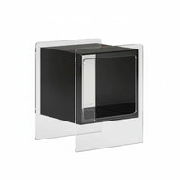 With Wheels Transparent Accent Table Modern Design Transparent Cube Stand Minimalist Aesthetic Bedside Cabinet Multifunctional for Apartment Dwellers, Interior Decorators, Bedroom, Living Room, Small Areas, Office