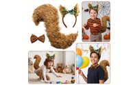 Animal Ears Headband and Tail Set Furry Animal Ears Headband and Tail Set Soft Faux Hair Costume Accessories for Dress Up