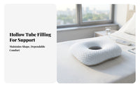 Ice-Silk Material Donut Seat Cushion Quilted Donut Cushion Padded Body Support Woven Texture