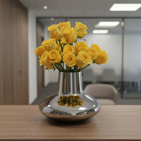 Stainless Steel Vase Shiny Polished Steel Flower Sturdy Table Centerpiece for Housewarming Gift