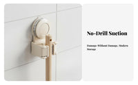 Suction Cup Mop Holder Anti-Slip Grip Wall Mounted Broom Gripper Waterproof No Drill Tool Hanger for Renters, Homeowners, Behind Door, Kitchen, Garage