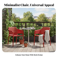Stackable Perforated Shell Chair Integrated Armrests Armchair Modern Minimalist Design Seating Furniture Hollow-out Design for Homeowners, Office Workers, Readers, Dining Room, Balcony, Bedroom, Reading Nook