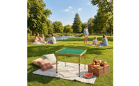 Folding Mahjong Table Metal Legs Khaki Mahjong Table Storage Bag Leisure Furniture for Outdoor