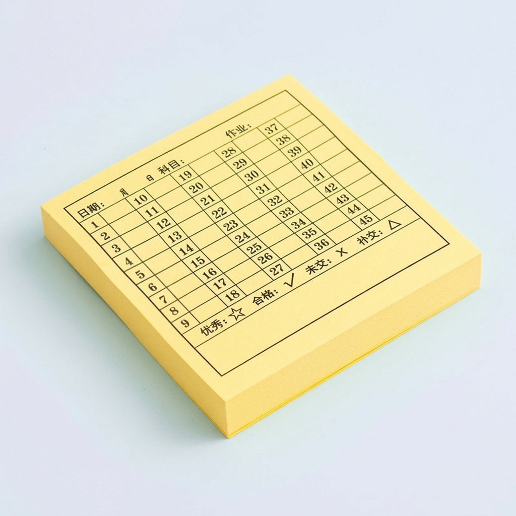 Homework Sticky Notes with Attendance Grid for Students, Classroom Organization Subject Assignment Logging Notepad, 100 Sheets